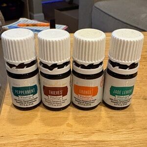 Young Living Vitality Essential Oils Bundle Peppermint Thieves Orange Jade Lemon